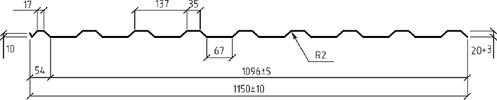 Чертеж профлиста С20