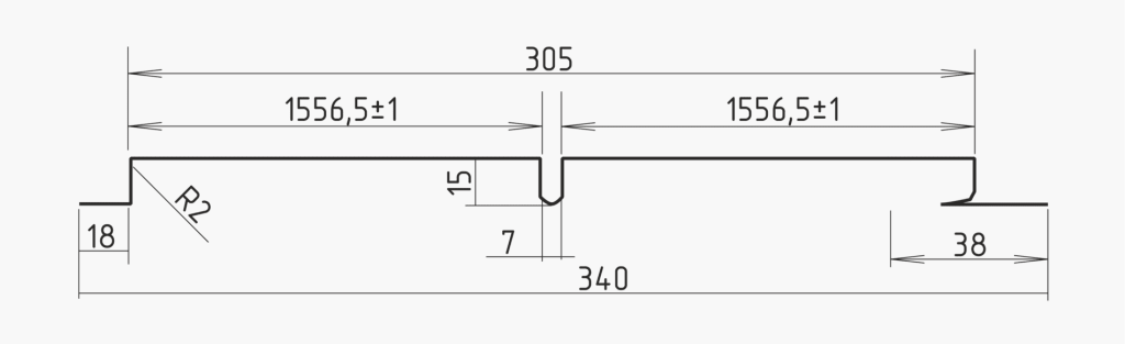 Чертеж "плоского" металлического сайдинга